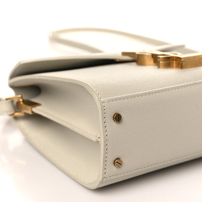 Saint Laurent Grain de Poudre Mini Classic Monogram Cassandra Top Handle Vintage White 7 of 8