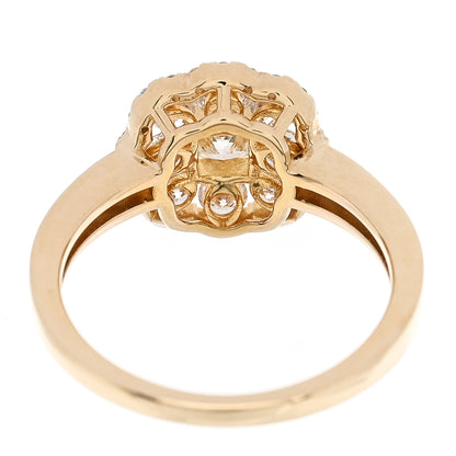 Parker & West by FASHIONPHILE 18K Yellow Gold Diamond 1.18ctw Flower Pave Halo Ring 53 6.5 8 of 10