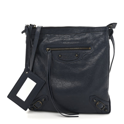 Balenciaga Agneau Classic Hardware Flat Crossbody Bleu Obscur 9 of 37