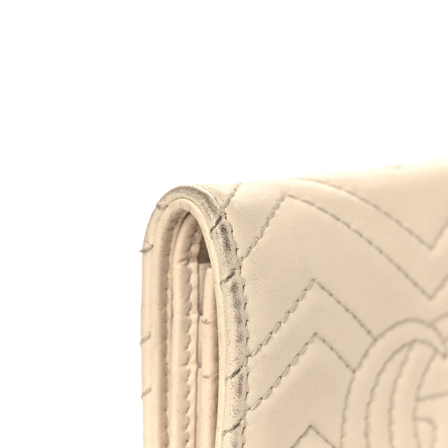 Calfskin Matelasse GG Marmont Card Case White