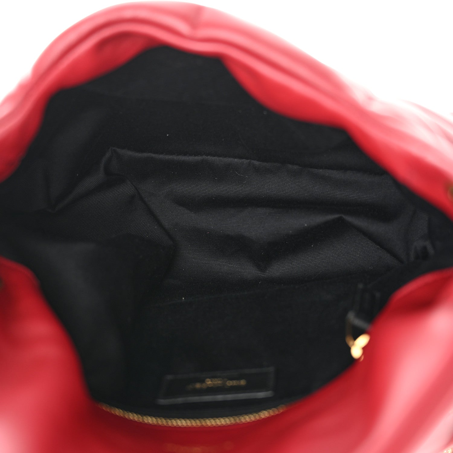 Saint Laurent Lambskin Quilted Small Loulou Puffer Monogram Chain Satchel Red 6 of 11