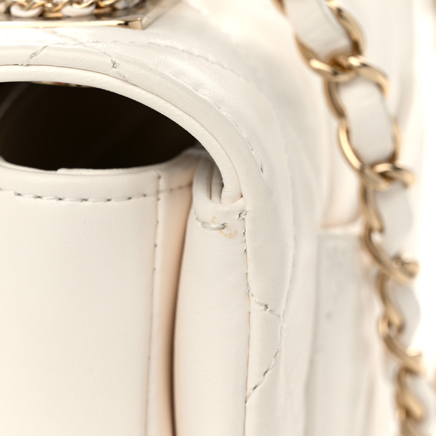 Chanel Lambskin Quilted Small Trendy Chain CC Flap Dual Handle Bag White 13 of 13