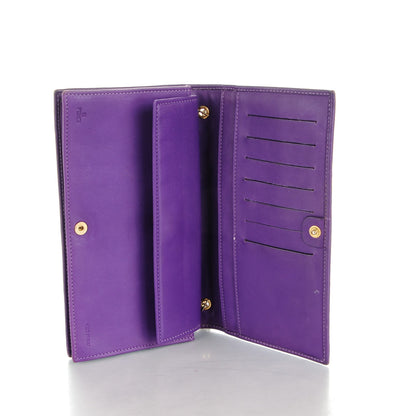 Fendi Nappa Logo Embossed Long Wallet On Chain Purple 6 of 9