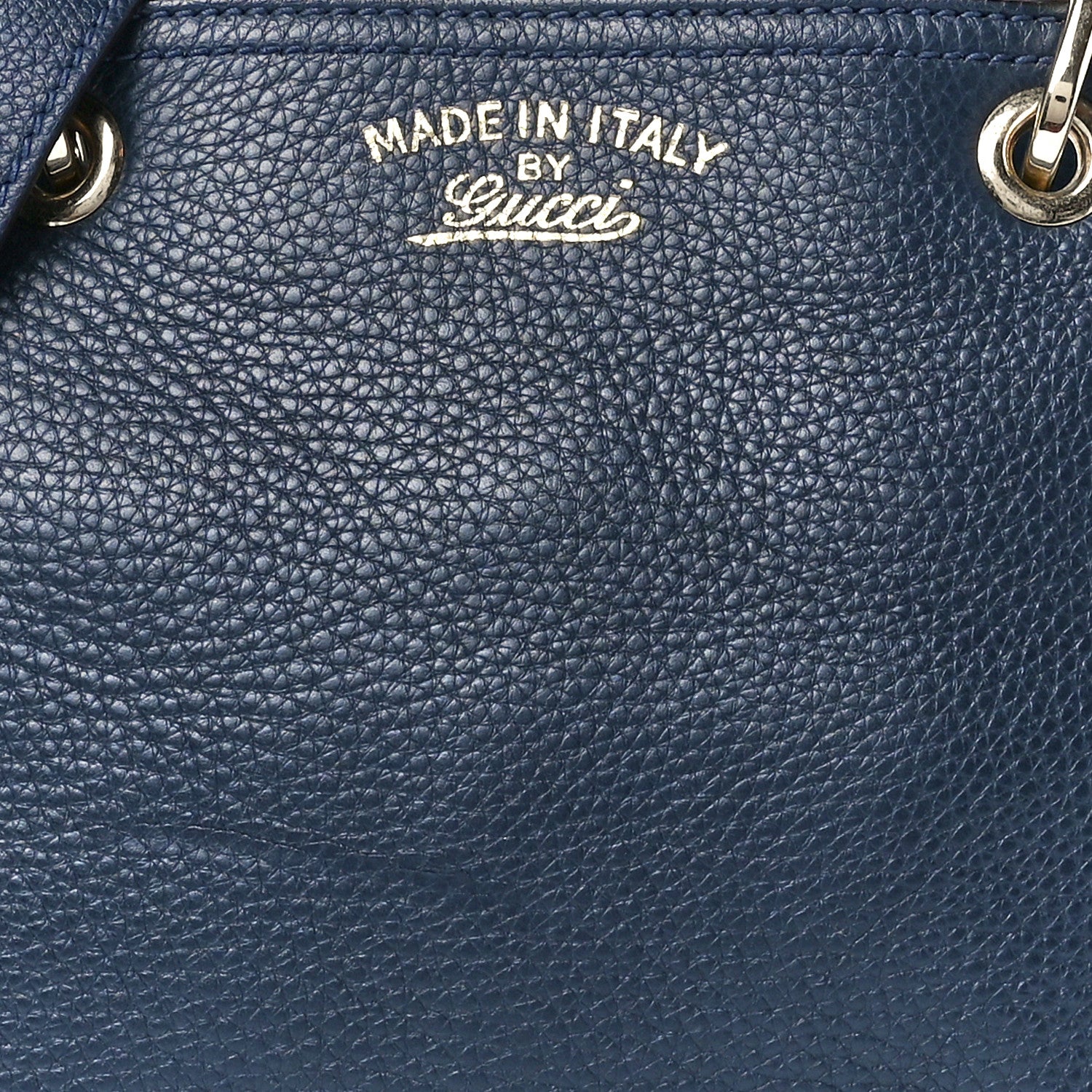 Gucci Calfskin Small Bamboo Shopper Tote Navy 9 of 12