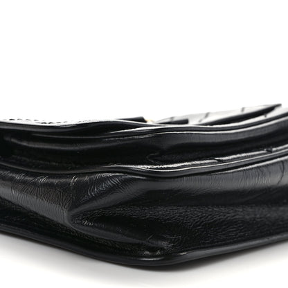 Saint Laurent Crinkled Calfskin Matelasse Monogram Baby Niki Chain Satchel Black 7 of 9