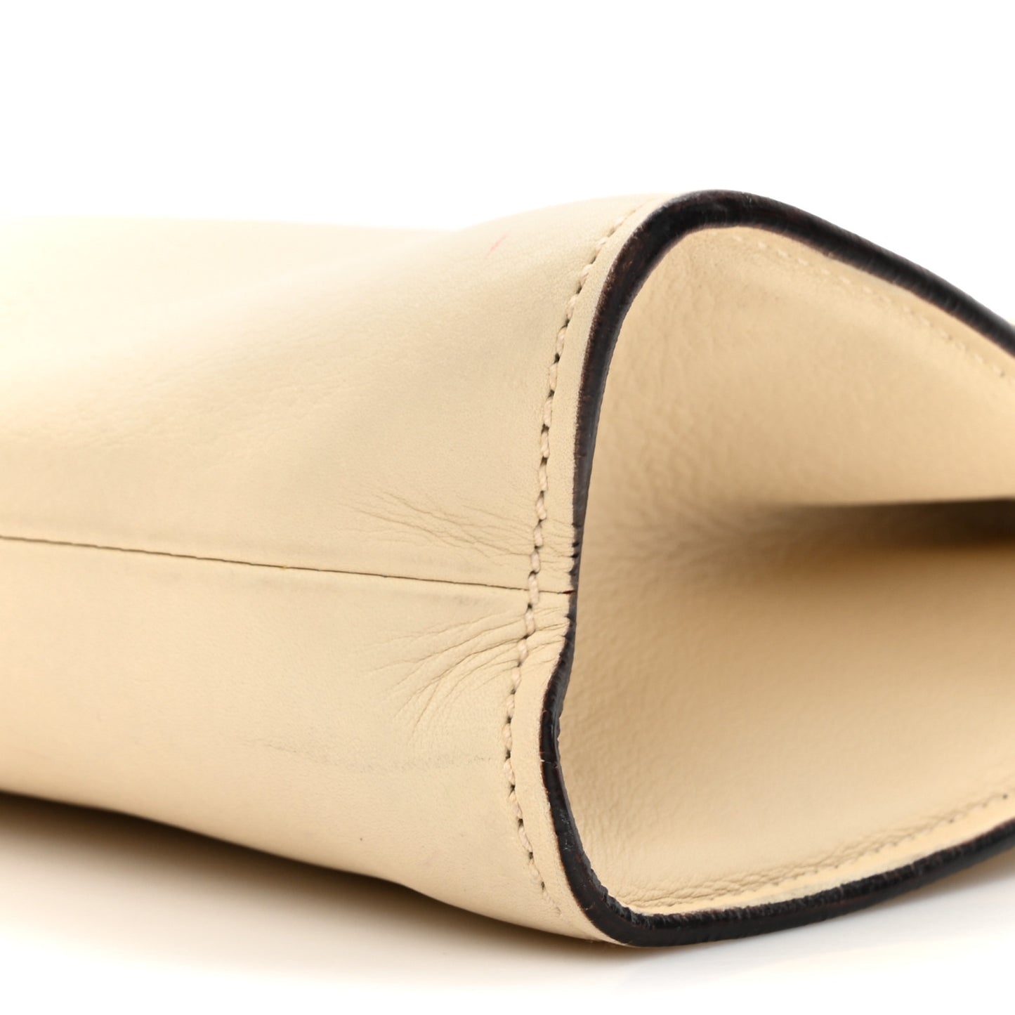 Calfskin Bamboo Top Handle Hobo Ivory