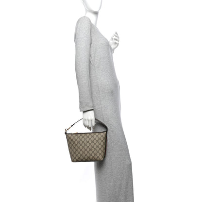 Gucci GG Supreme Monogram Textured Calfskin Web Super Mini Ophidia Shoulder Bag Beige Ebony New Acero 2 of 10