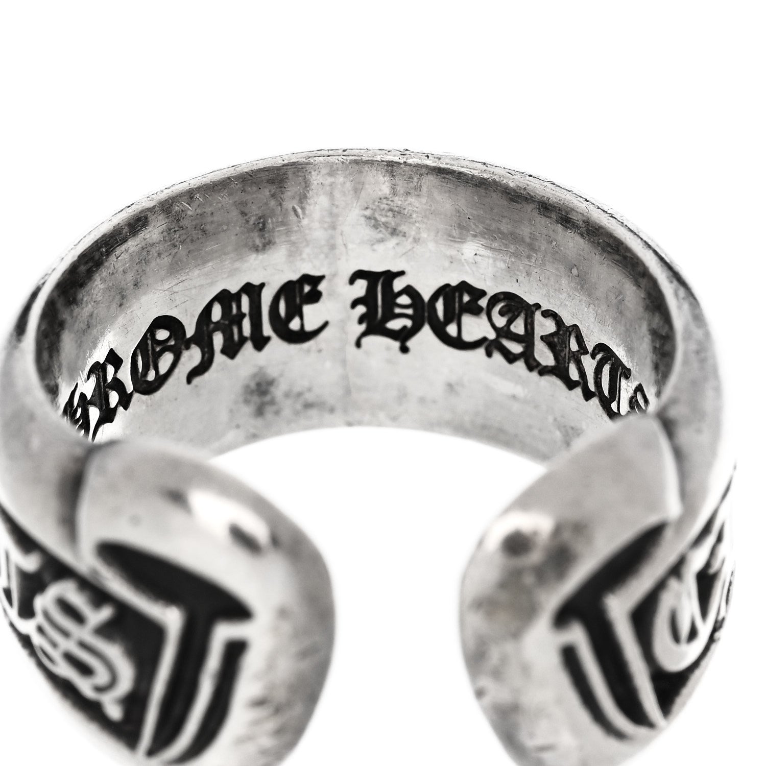 Chrome Hearts Sterling Silver Small Scroll Label Ring 53 6.25