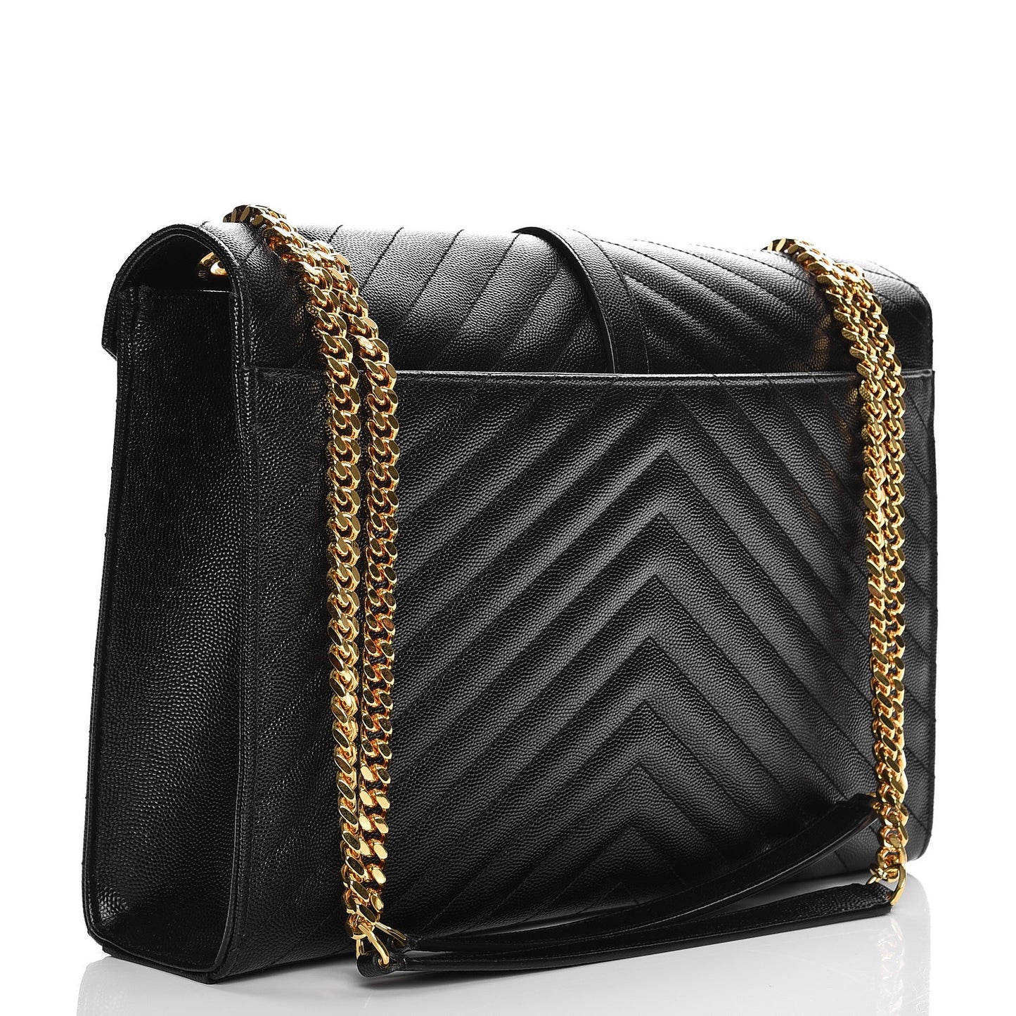 Grain De Poudre Matelasse Chevron Large Monogram Satchel Black