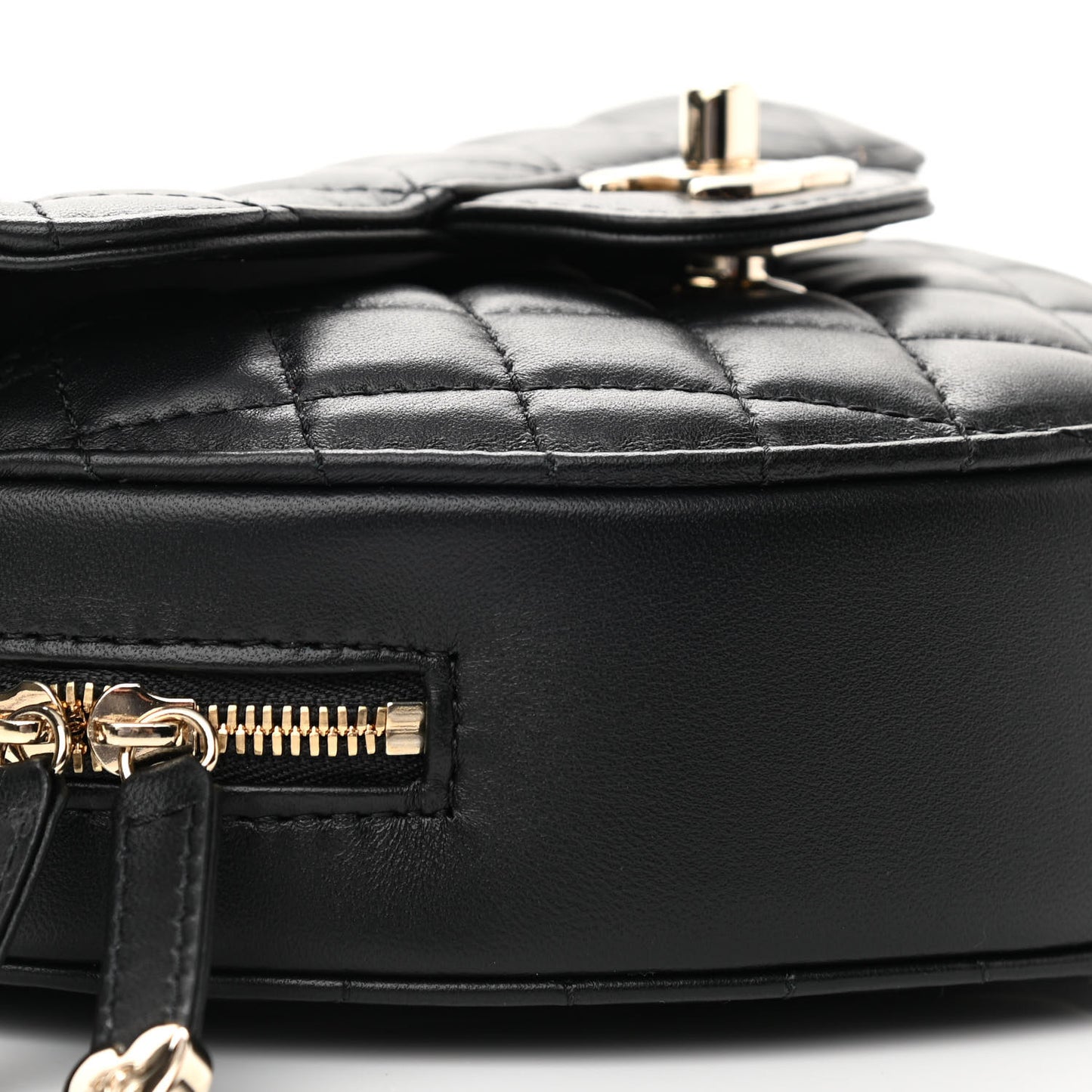 Lambskin Quilted CC In Love Heart Bag Black