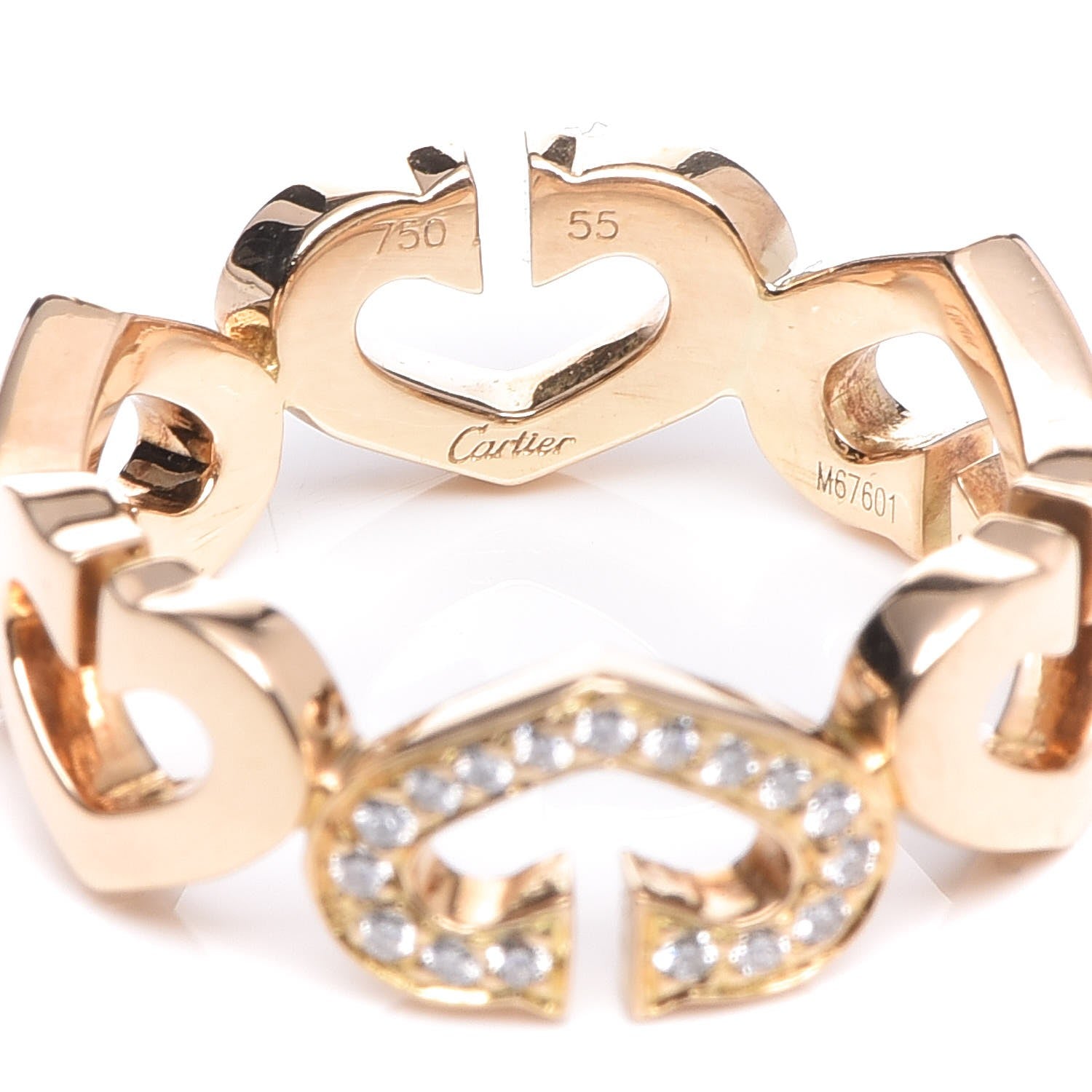 Cartier 18K Yellow Gold Diamond Hearts and Symbols Ring 55 7.25 4 of 4