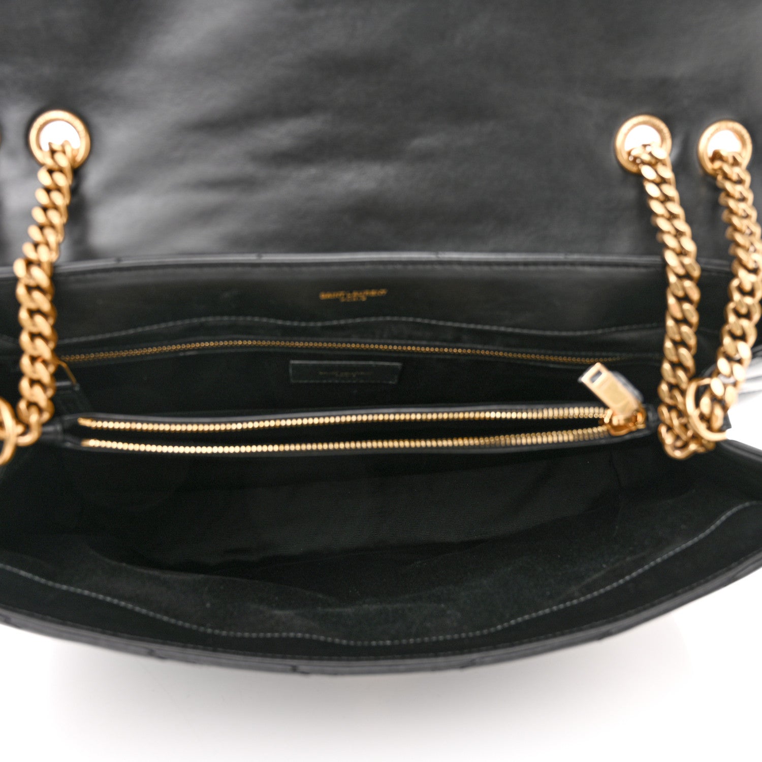 Saint Laurent Calfskin Y Quilted Monogram Large Loulou Chain Satchel Black 5 of 12