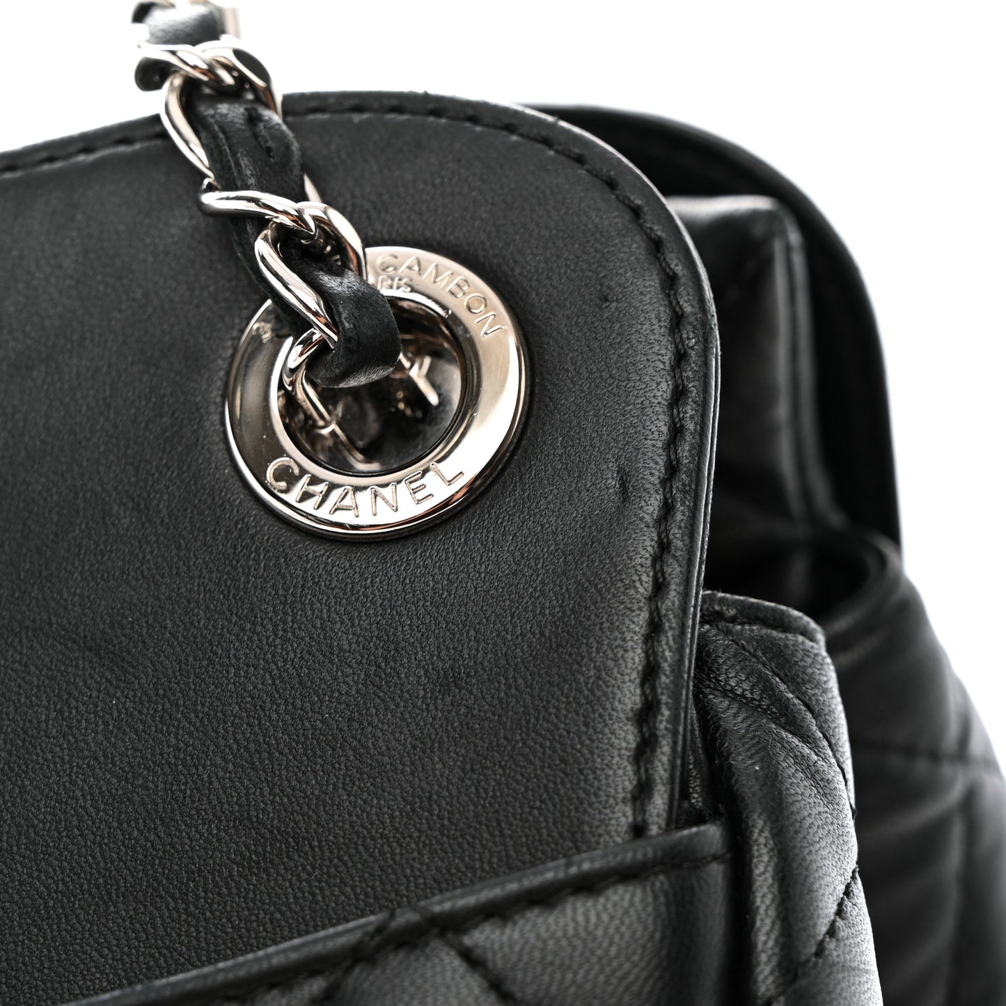 Lambskin Quilted Chanel 7 Tote Black