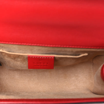 Gucci Calfskin Studded Small Padlock Shoulder Bag Hibiscus Red 5 of 10