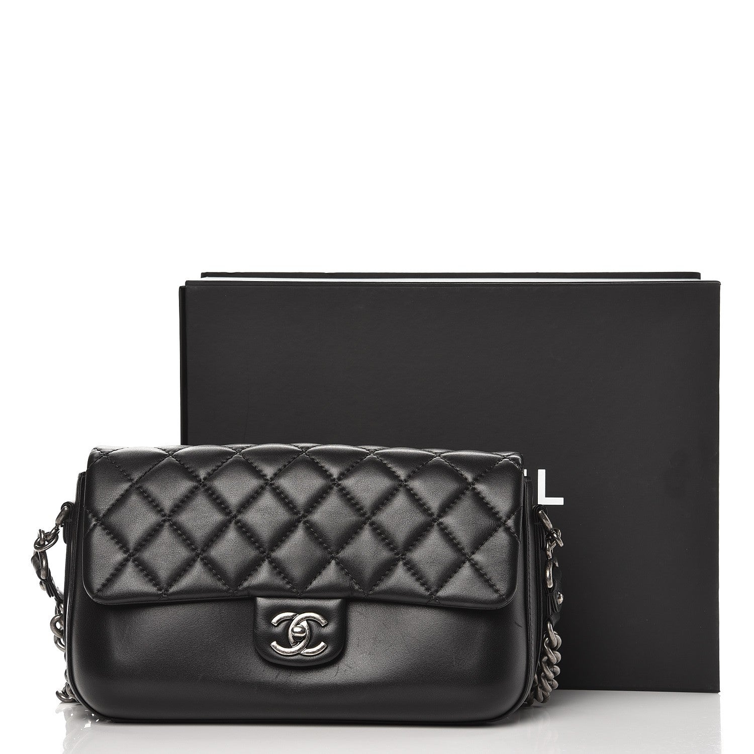 Chanel Calfskin Quilted Large Rock My Shoulder Flap Black 9 of 9