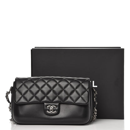 Chanel Calfskin Quilted Large Rock My Shoulder Flap Black 9 of 9