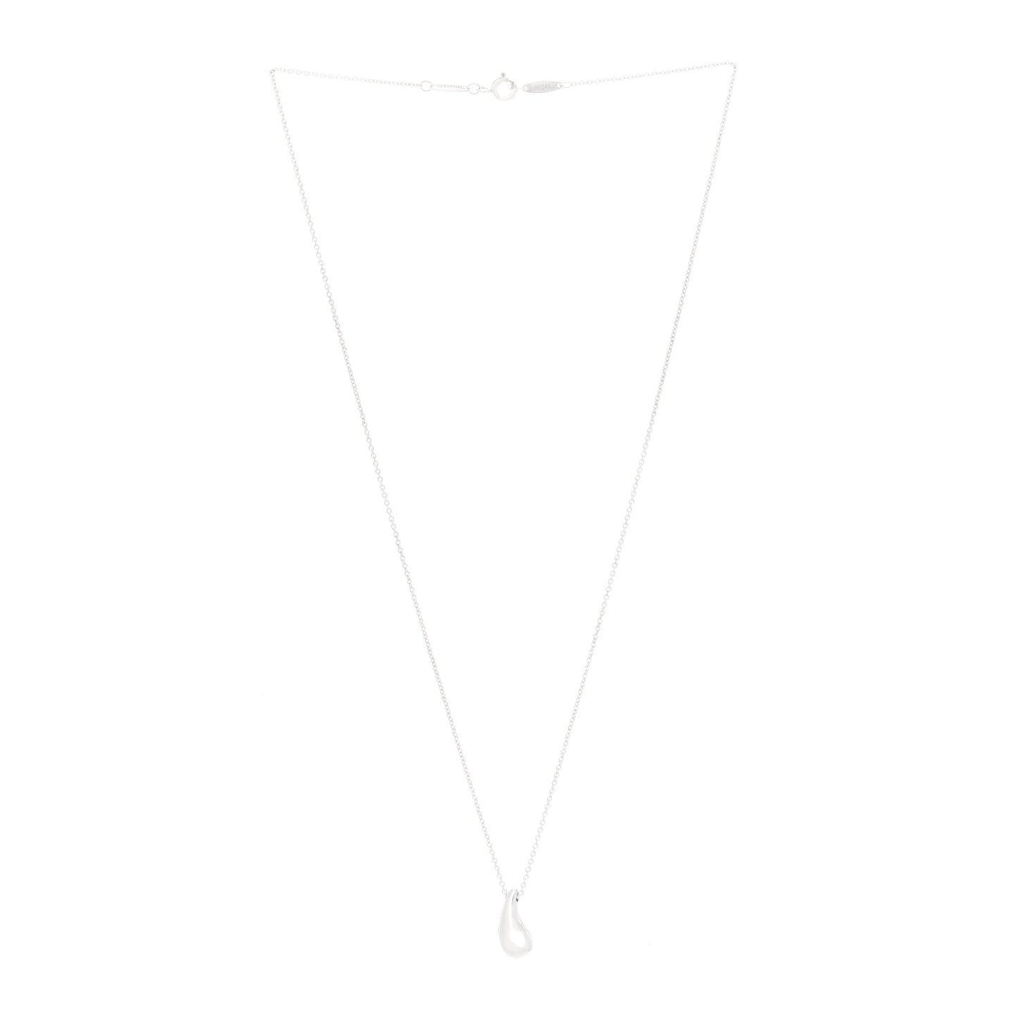 Sterling Silver 15mm Elsa Peretti Teardrop Pendant Necklace