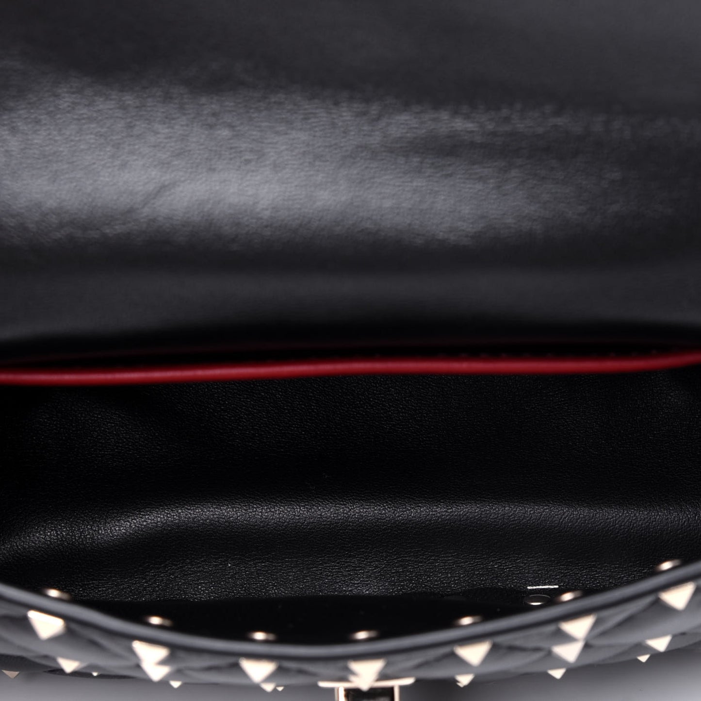 Lambskin Small Rockstud Spike Shoulder Bag Black
