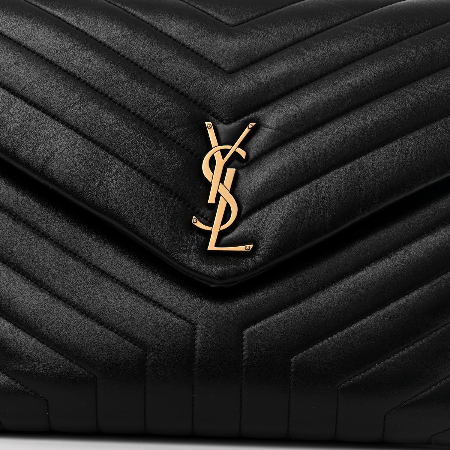 Saint Laurent Calfskin Y Quilted Monogram Large Loulou Chain Satchel Black 10 of 16