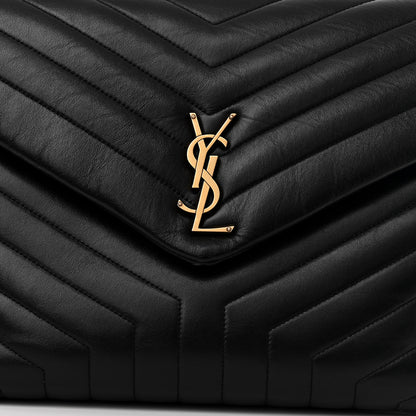 Saint Laurent Calfskin Y Quilted Monogram Large Loulou Chain Satchel Black 10 of 16