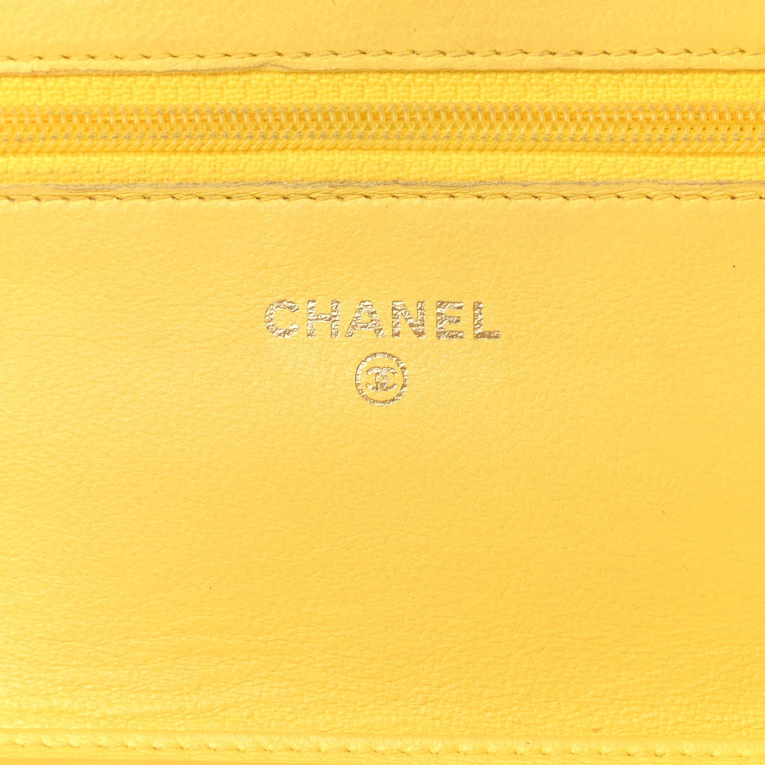Chanel Lambskin Quilted Wallet on Chain WOC Yellow 5 of 13