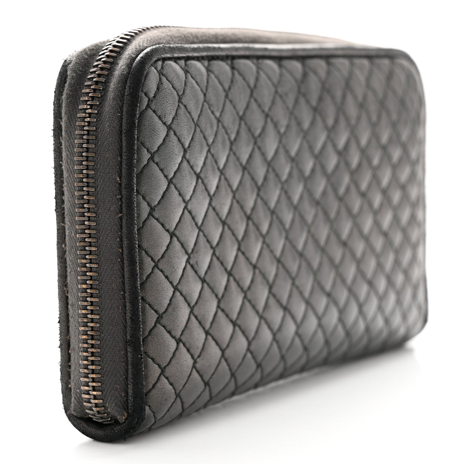 Bottega Veneta Nappa Bubble Quilted Zip Around Wallet Black 3 of 12