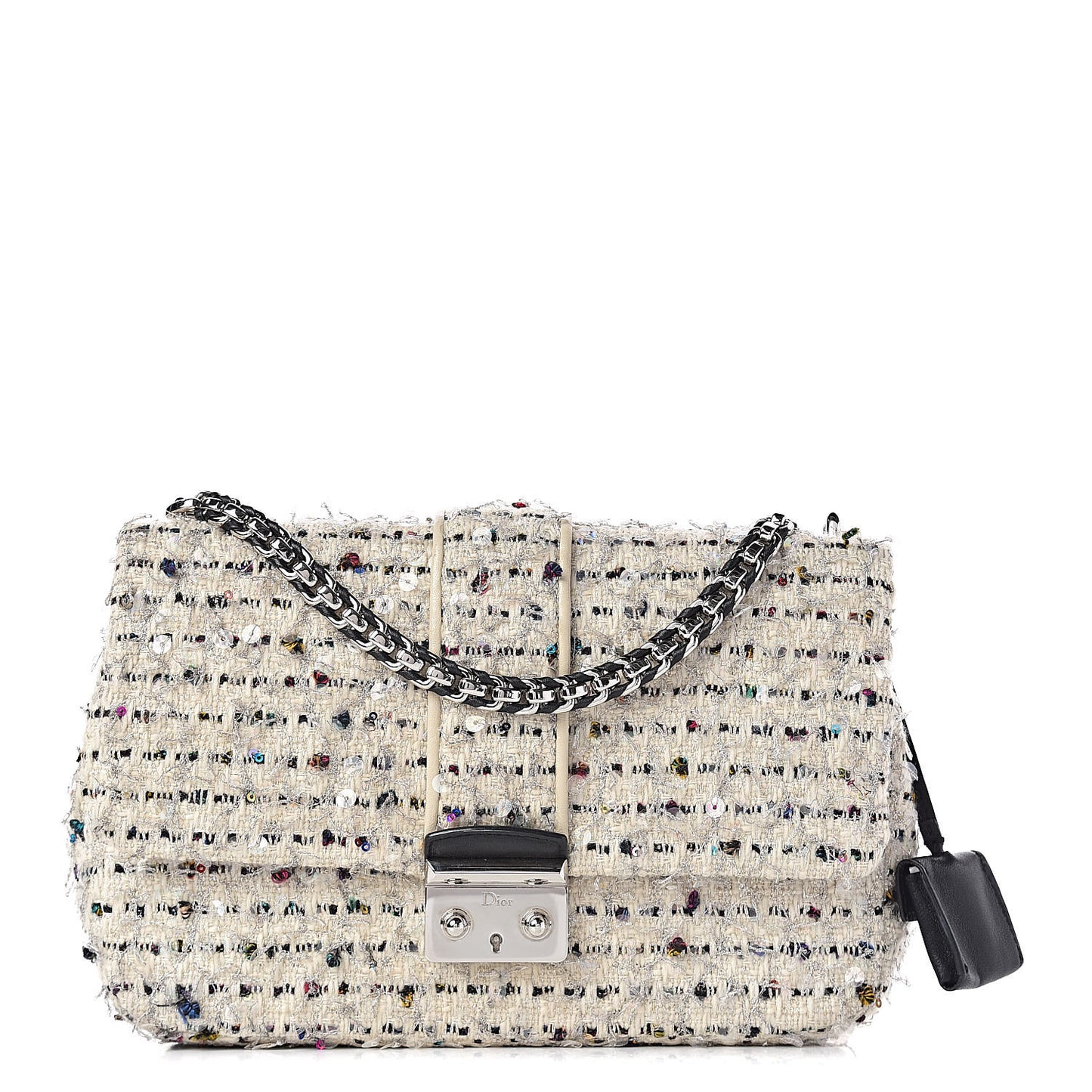 Tweed Medium Miss Dior Flap White Multicolor