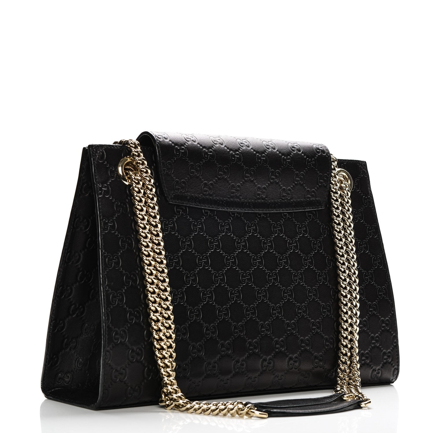 Gucci Guccissima Large Emily Chain Shoulder Bag Black 3 of 8