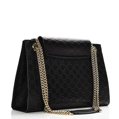 Gucci Guccissima Large Emily Chain Shoulder Bag Black 3 of 8
