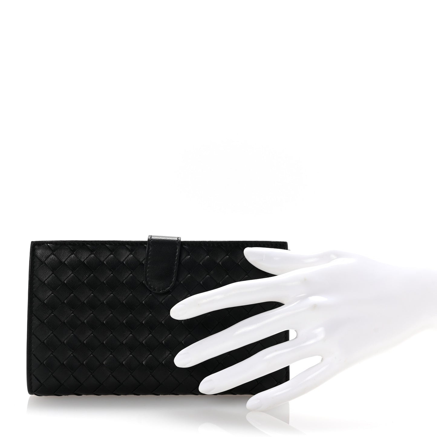 Nappa Intrecciato Continental Snap Wallet Black