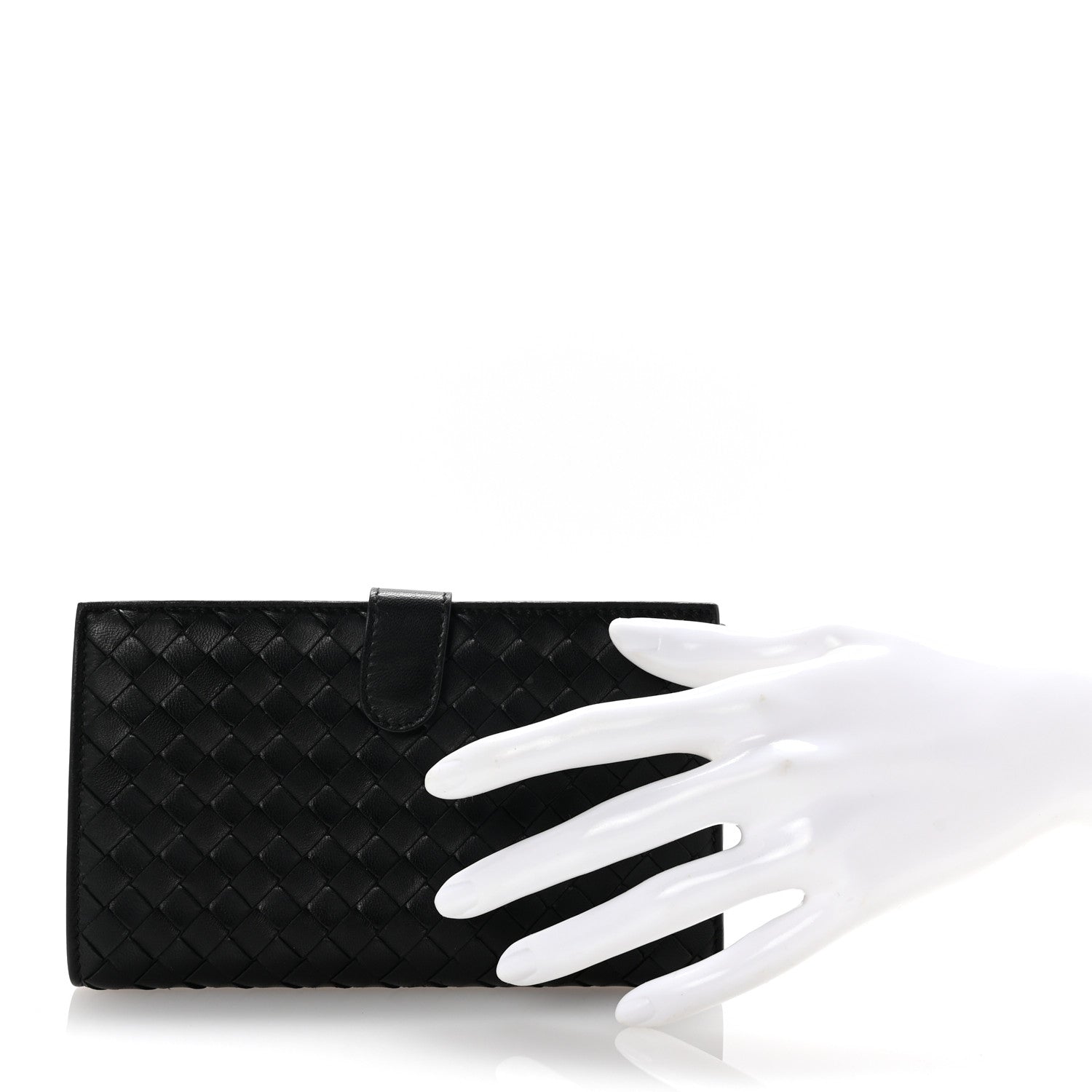 Bottega Veneta Nappa Intrecciato Continental Snap Wallet Black 2 of 9