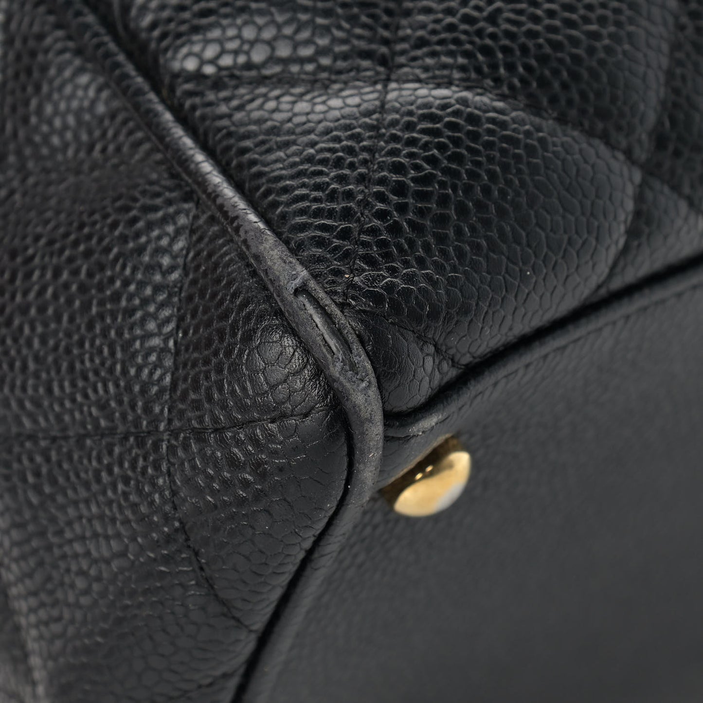 Caviar Quilted Large Bowler Black