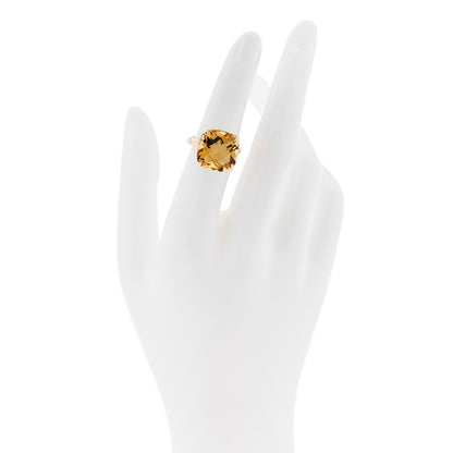 Tiffany 18K Yellow Gold Citrine Sparklers Cocktail Ring 50 5.5 2 of 5