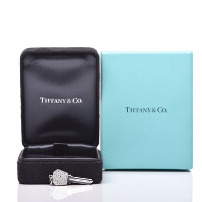 Tiffany 18K White Gold Diamond Small Modern Keys Hexagon Key Pendant 5 of 5