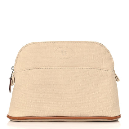 Hermes Cotton Canvas Mini Bolide Travel Cosmetic Pouch Natural 1 of 7