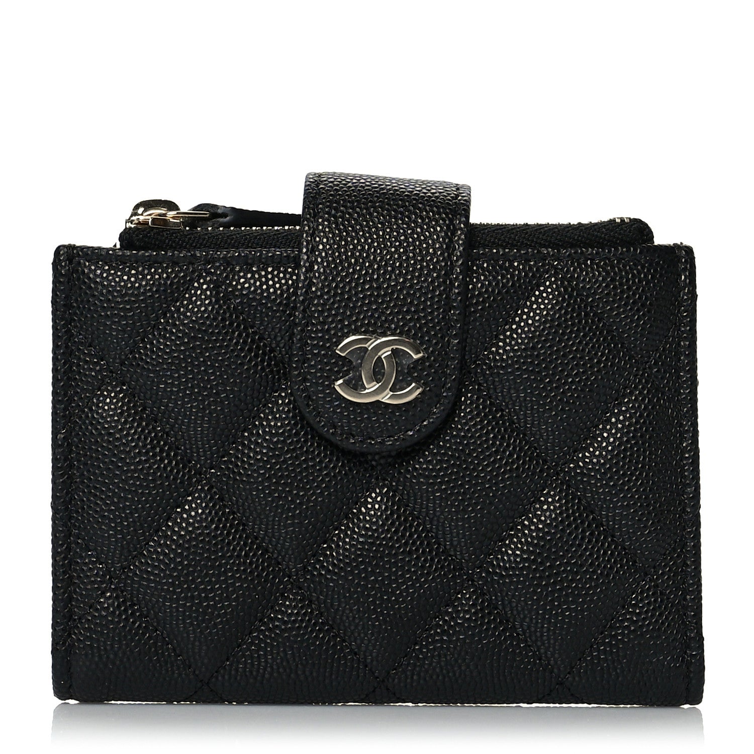 Chanel Caviar Quilted Compact Zipped Pocket Wallet Black 1 of 8