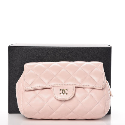 Chanel Lambskin Quilted Flap Cosmetic Case Light Pink 13 of 13