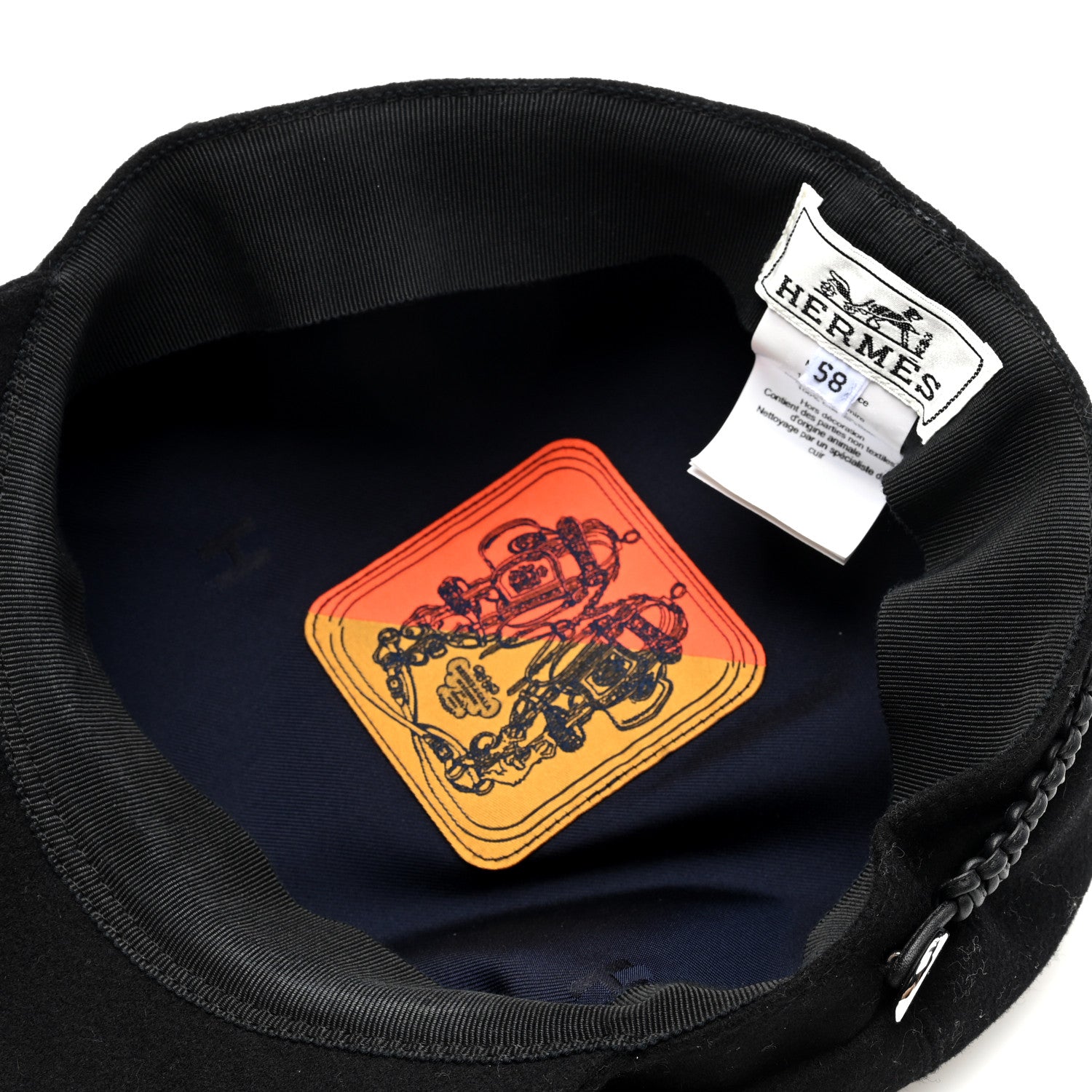 Hermes Cashmere Womens Deauville Cap 58 Black 7 of 8
