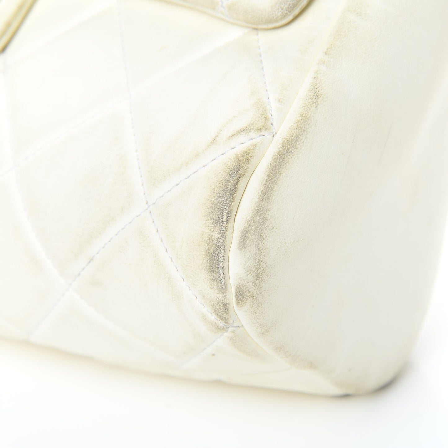 Lambskin Quilted Large Side-Packs White