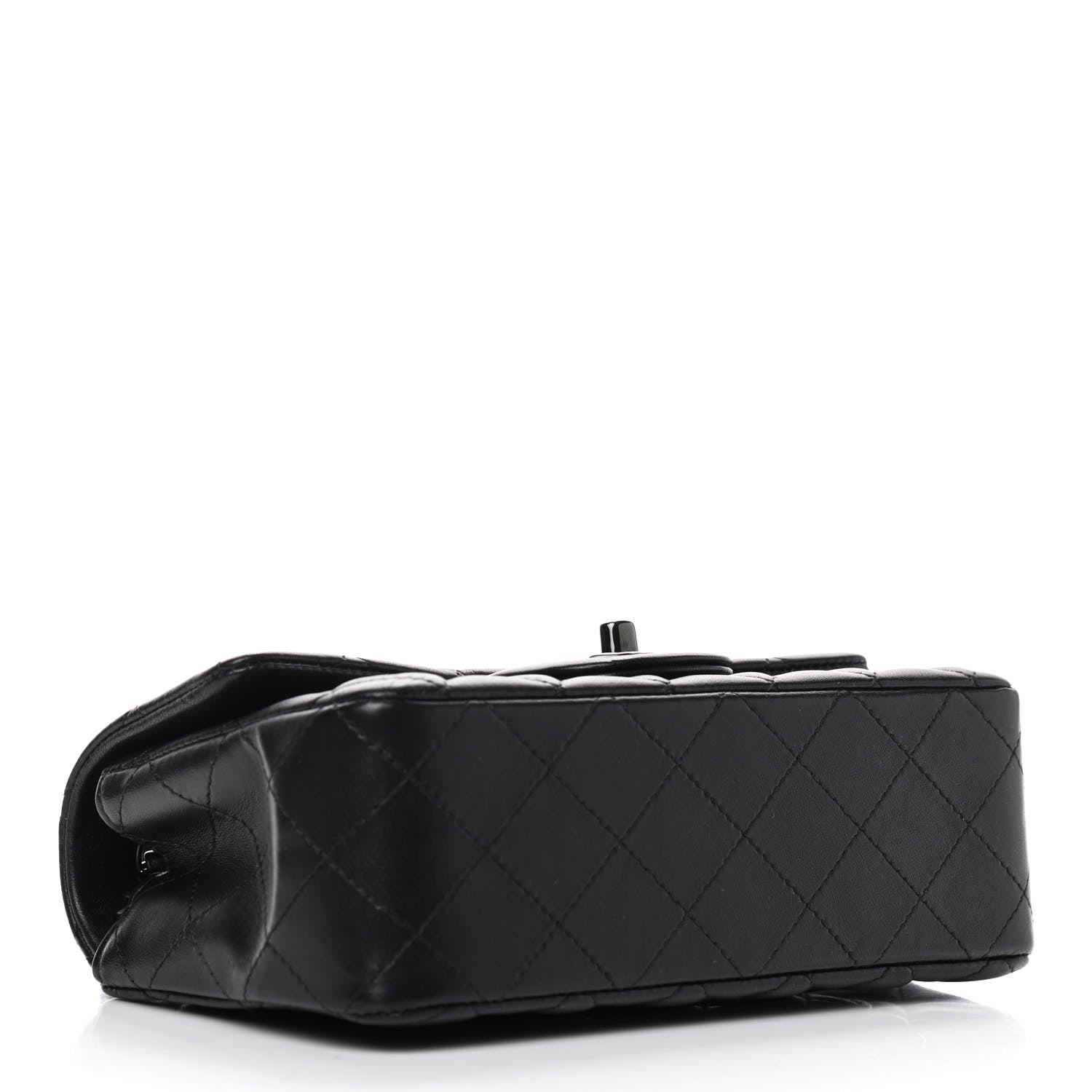 Chanel Lambskin Quilted Mini Rectangular Flap So Black 4 of 9