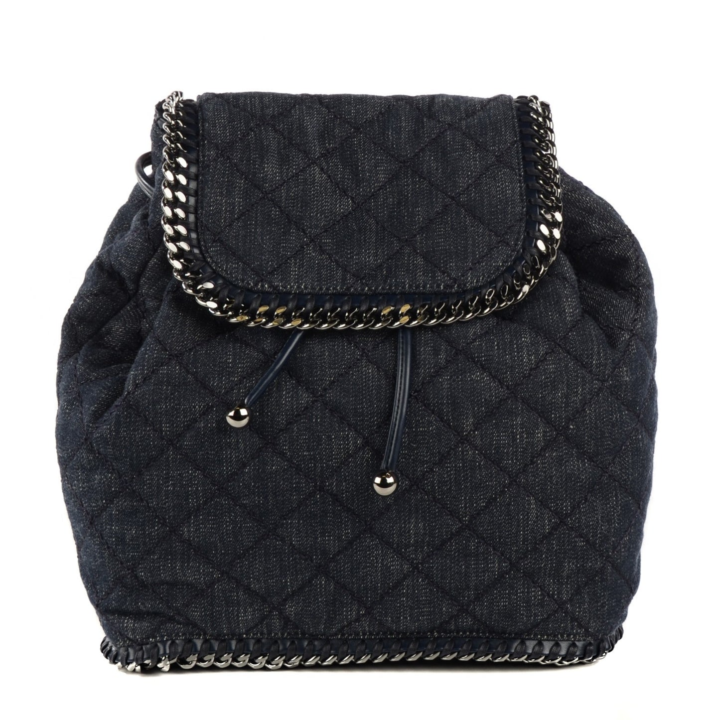 Denim Quilted Falabella Backpack Blue