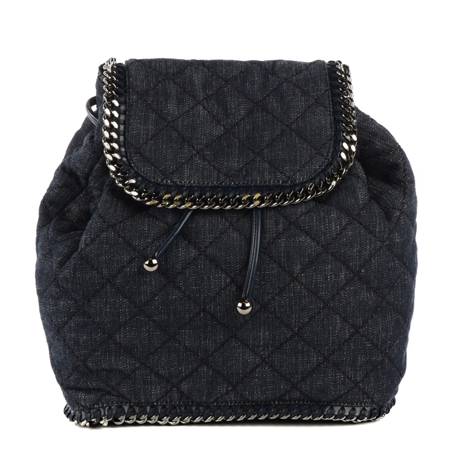 Stella McCartney Denim Quilted Falabella Backpack Blue 1 of 9