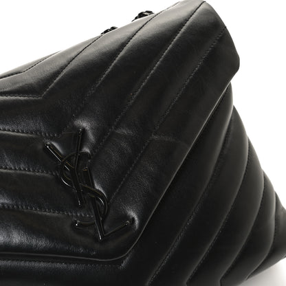 Saint Laurent Calfskin Y Quilted Monogram Medium Loulou Chain Satchel Black 13 of 14