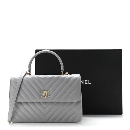 Chanel Lambskin Chevron Quilted Medium Trendy CC Dual Handle Flap Bag Grey 12 of 12
