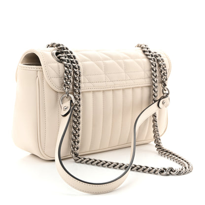 Gucci Calfskin Matelasse Aria Small GG Marmont Shoulder Bag Mystic White 3 of 11