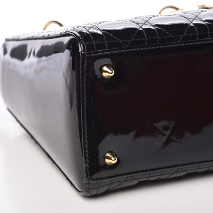 Christian Dior Patent Cannage Medium Lady Dior Black 9 of 10