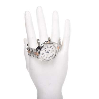 Cartier Stainless Steel 18K Pink Gold 40mm Cle De Automatic Watch 2 of 6