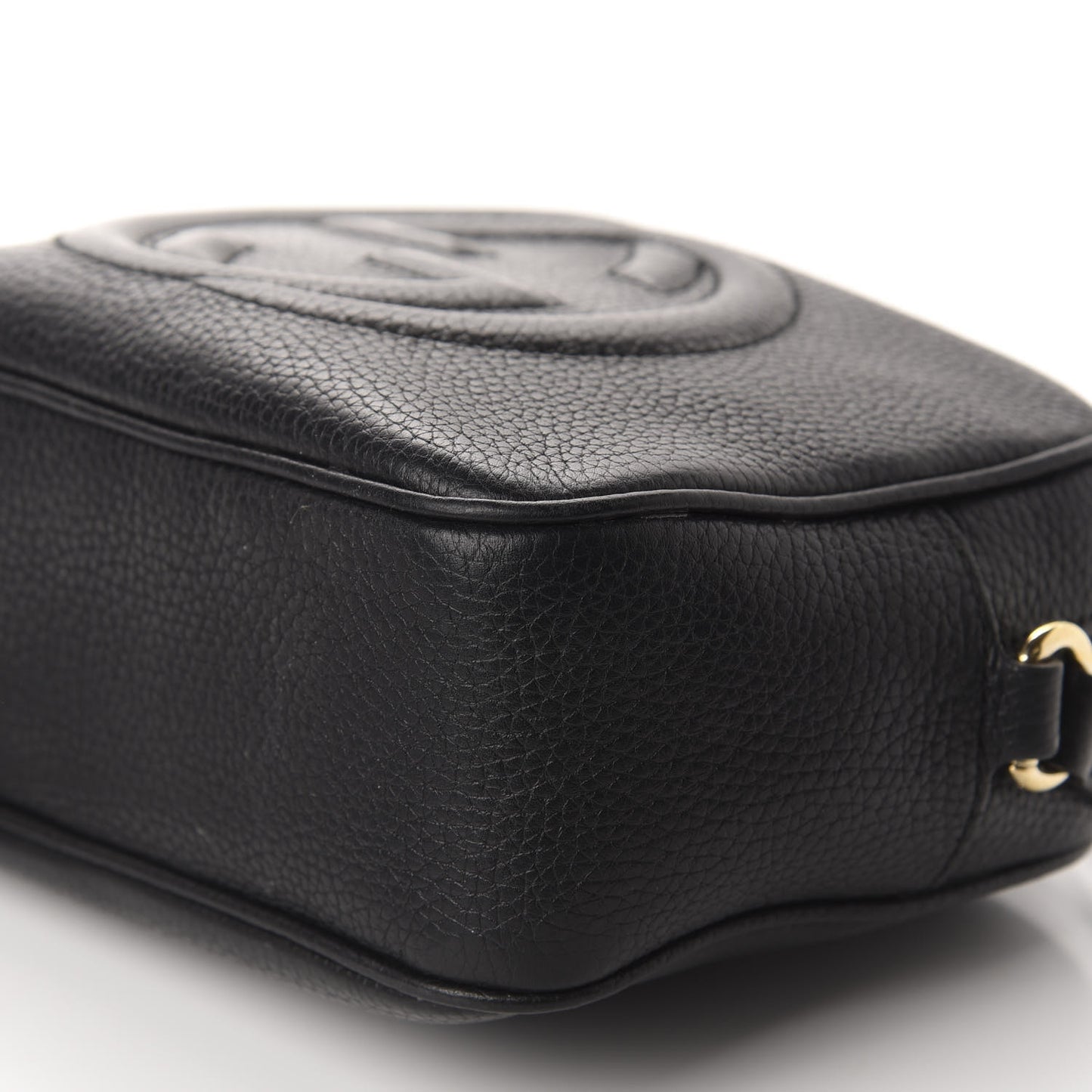 Pebbled Calfskin Small Soho Disco Bag Black