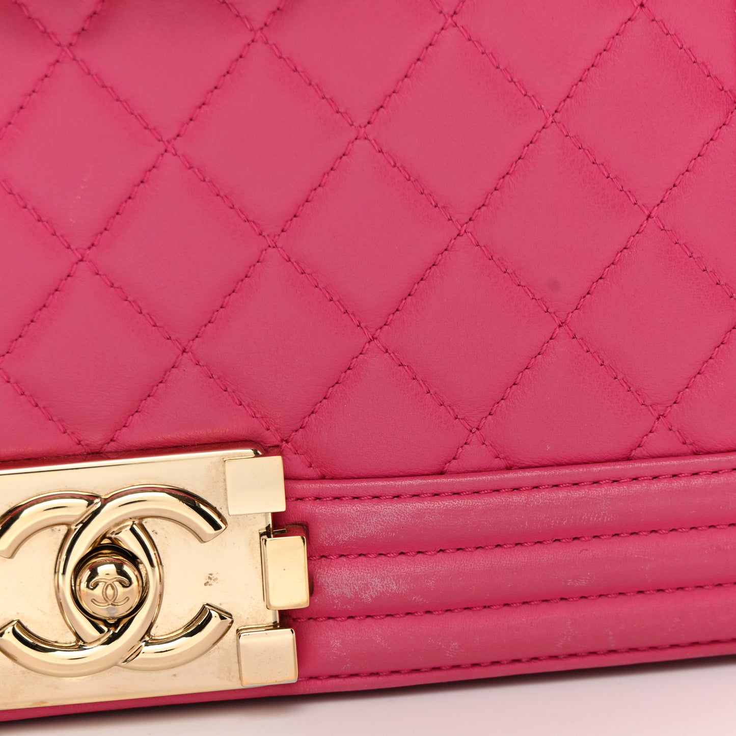 Lambskin Quilted Medium Boy Flap Pink