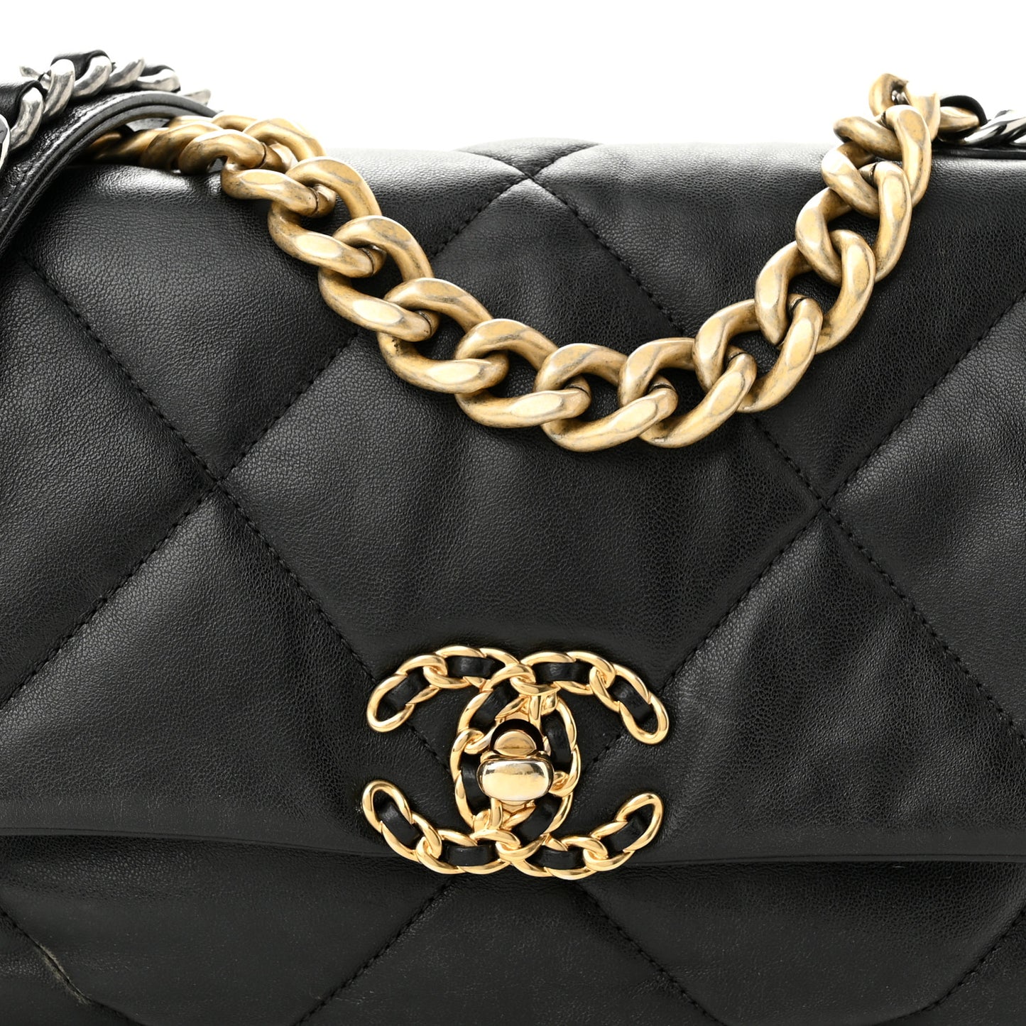Lambskin Quilted Medium Chanel 19 Flap Black